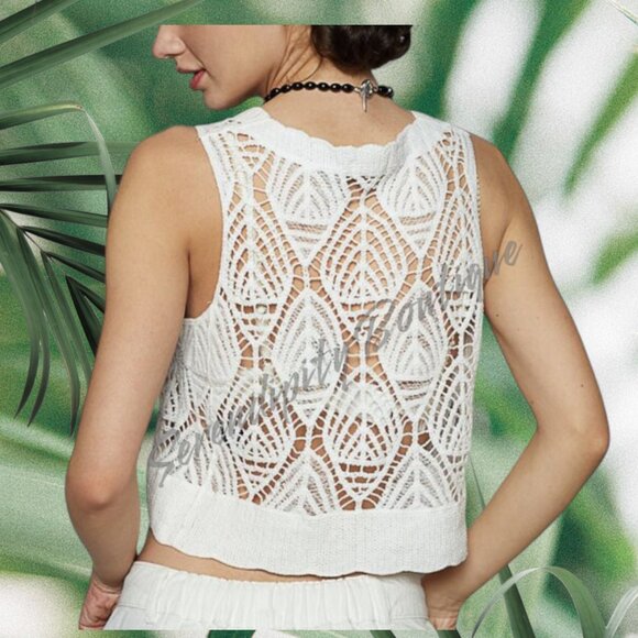 POL Mint Green Crochet Crop Top - Picture 6 of 11